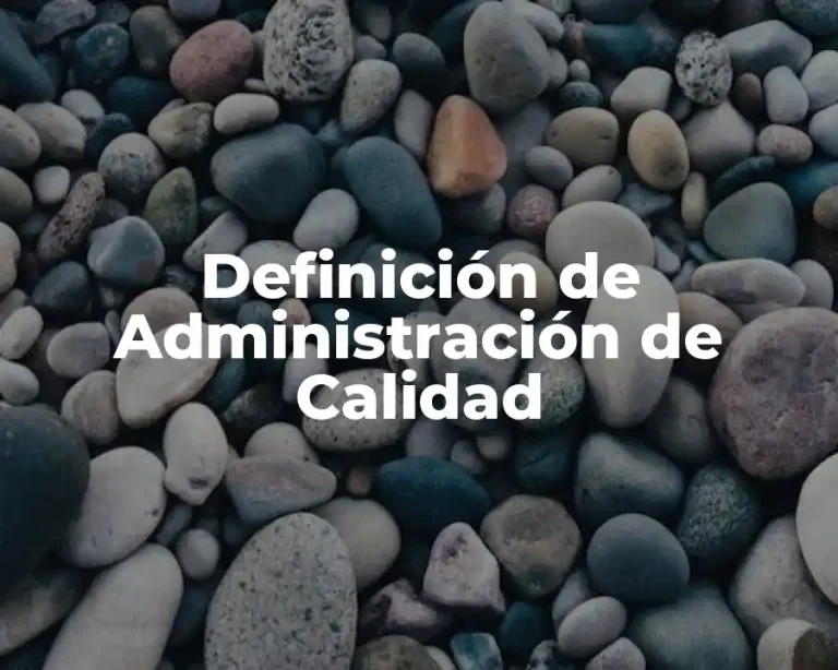 Definición de Administración de Calidad