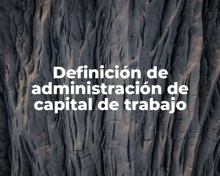 Definición de administración de capital de trabajo