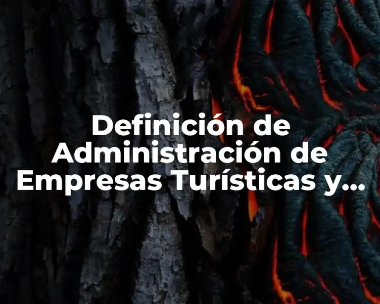 Definición de Administración de Empresas Turísticas y Hoteleras
