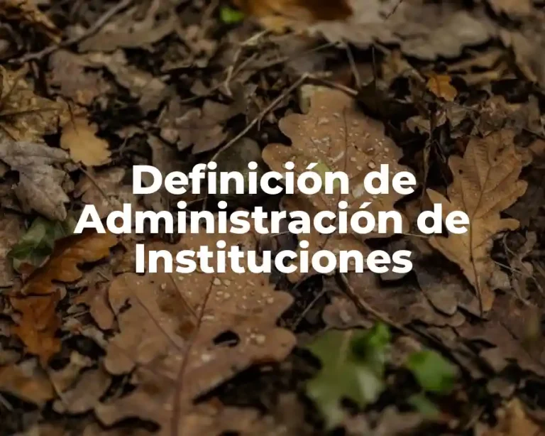 Definición de Administración de Instituciones