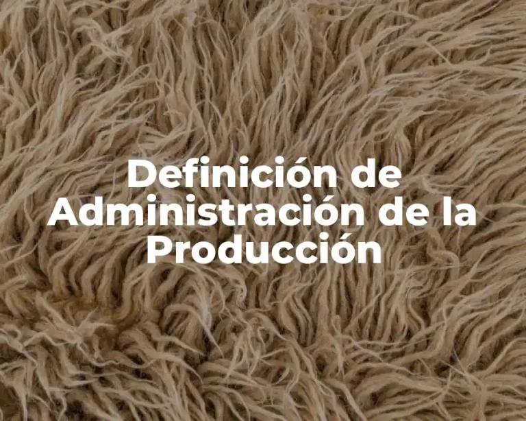 Definición de Administración de la Producción