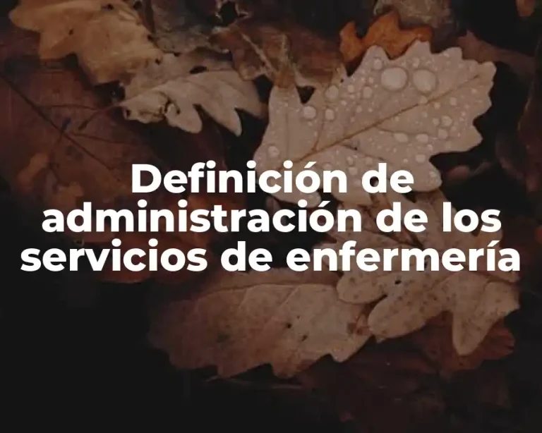 Definición de administración de los servicios de enfermería