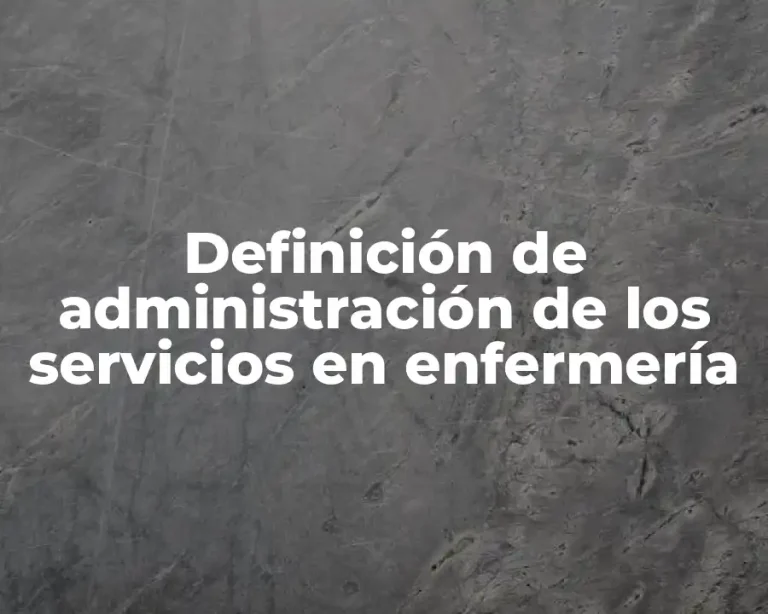 Definición de administración de los servicios en enfermería