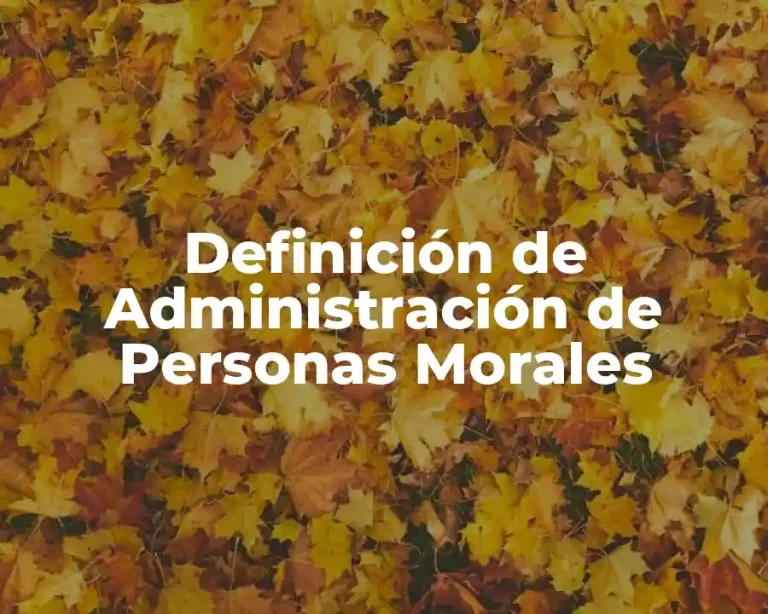 Definición de Administración de Personas Morales