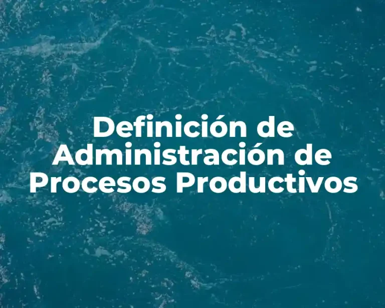 Definición de Administración de Procesos Productivos