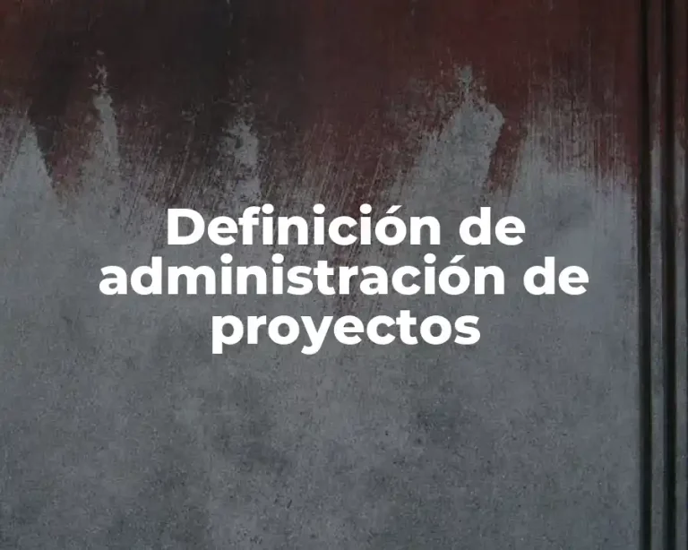 Definición de administración de proyectos