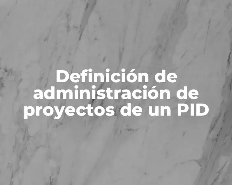 Definición de administración de proyectos de un PID