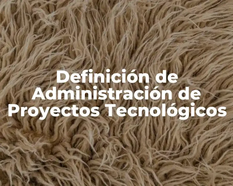 Definición de Administración de Proyectos Tecnológicos