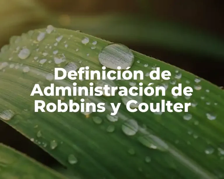 Definición de Administración de Robbins y Coulter