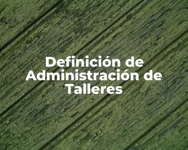 Definición de Administración de Talleres