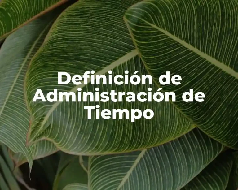 Definición de Administración de Tiempo
