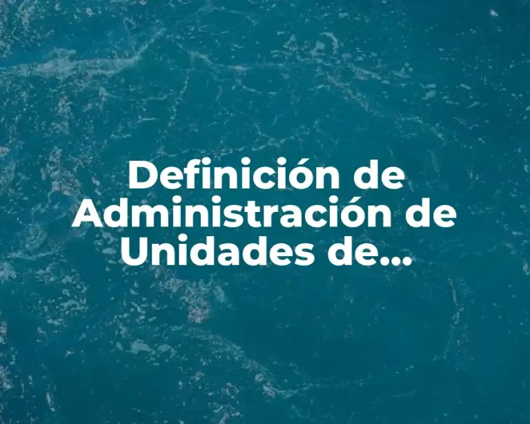 Definición de Administración de Unidades de Almacenamiento
