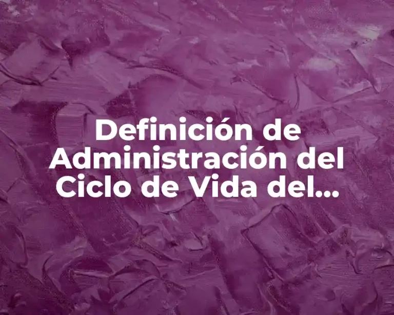 Definición de Administración del Ciclo de Vida del Producto