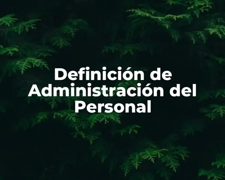 Definición de Administración del Personal
