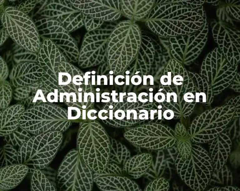 Definición de Administración en Diccionario