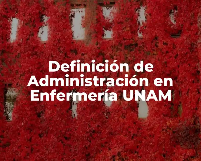 Definición de Administración en Enfermería UNAM