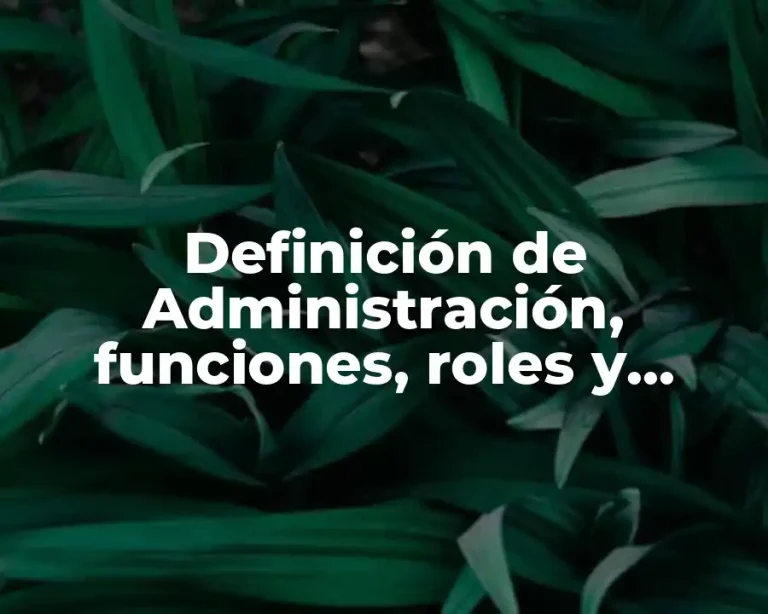 Definición de Administración, funciones, roles y habilidades del gerente