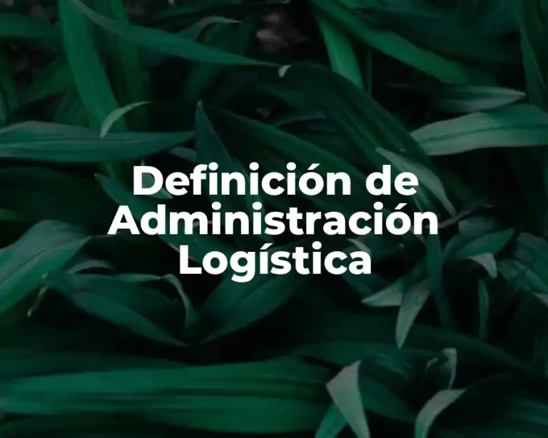 Definición de Administración Logística