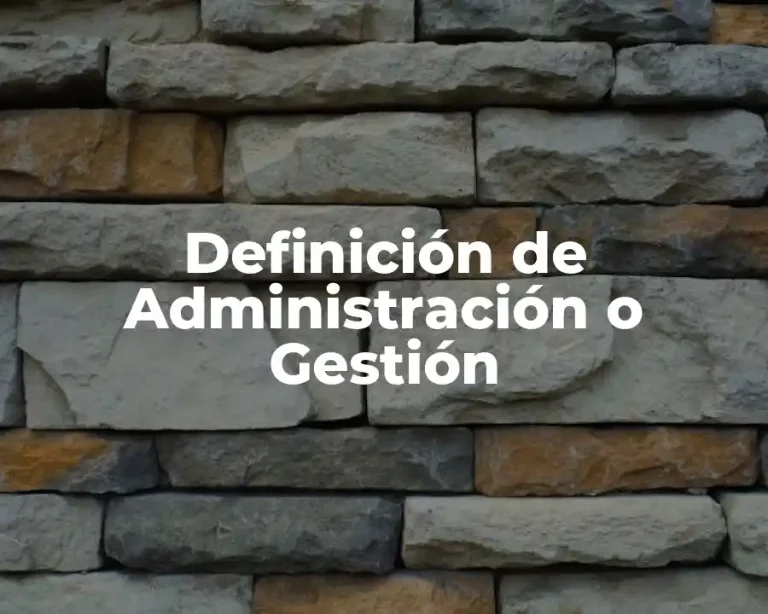 Definición de Administración o Gestión