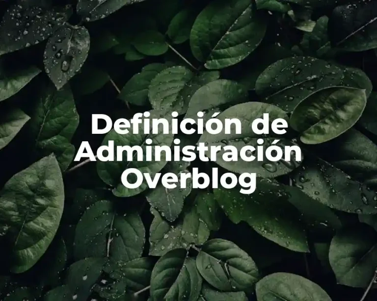Definición de Administración Overblog