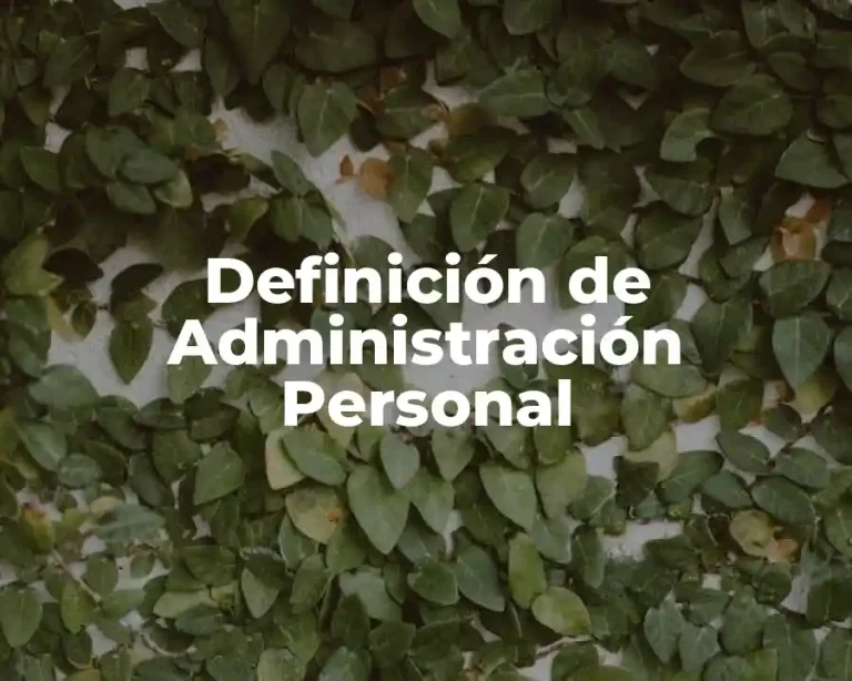 Definición de Administración Personal