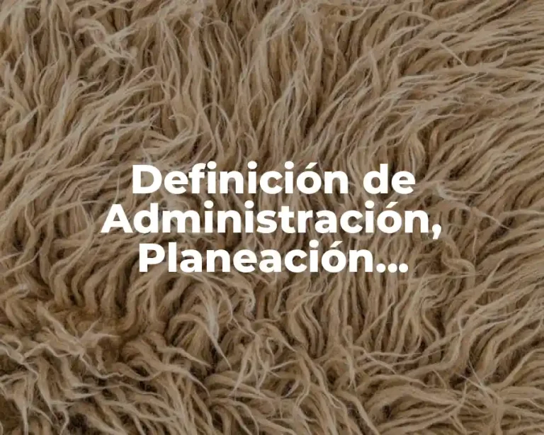 Definición de Administración, Planeación, Organización, Dirección y Control