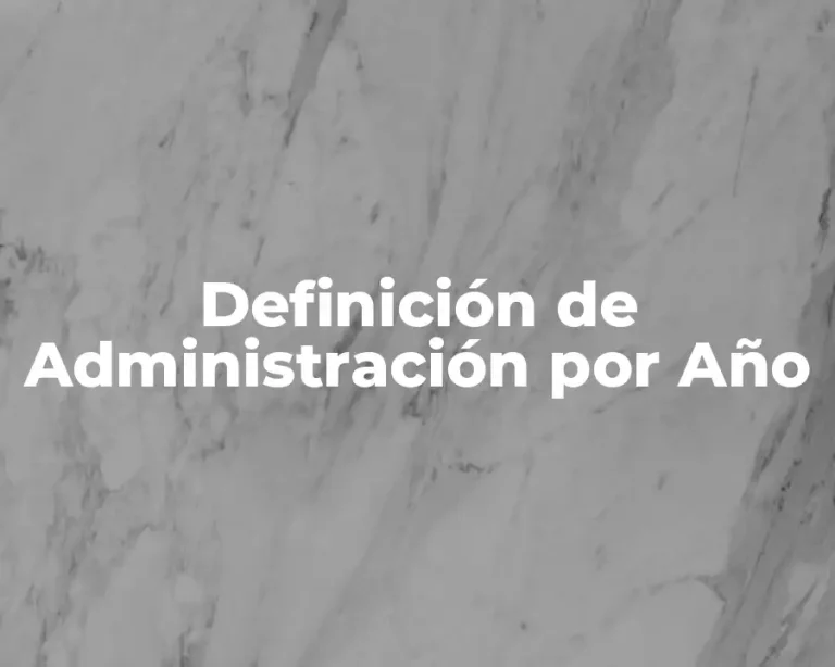 Definición de Administración por Año