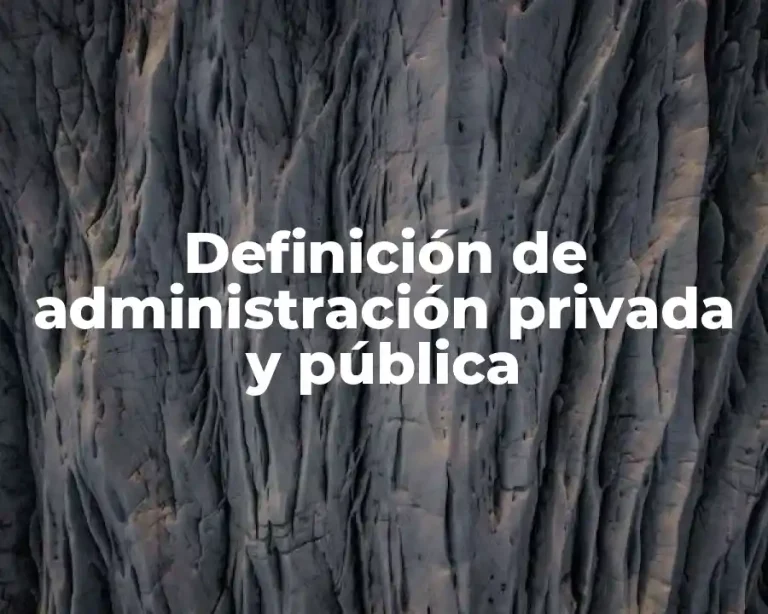 Definición de administración privada y pública