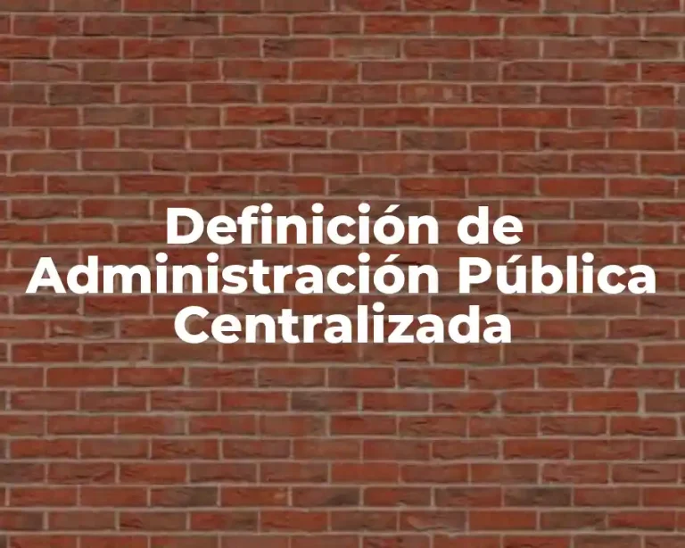Definición de Administración Pública Centralizada