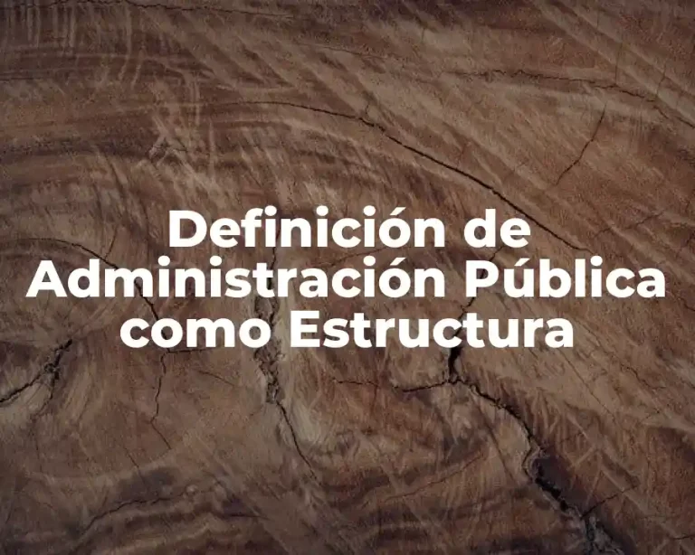 Definición de Administración Pública como Estructura