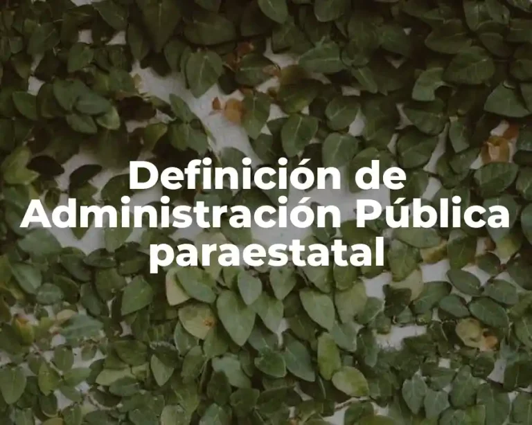 Definición de Administración Pública paraestatal