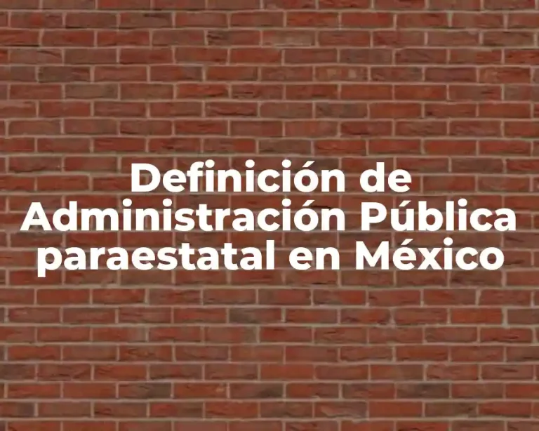 Definición de Administración Pública paraestatal en México