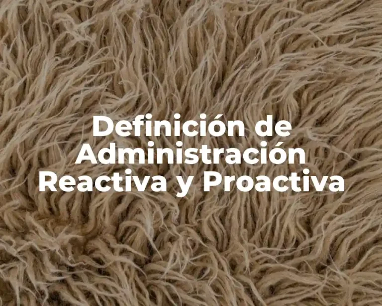 Definición de Administración Reactiva y Proactiva