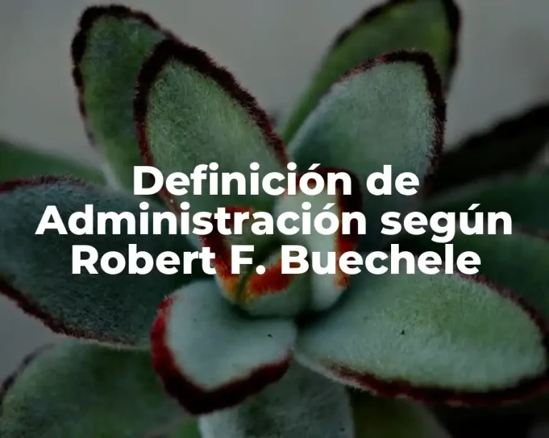 Definición de Administración según Robert F. Buechele