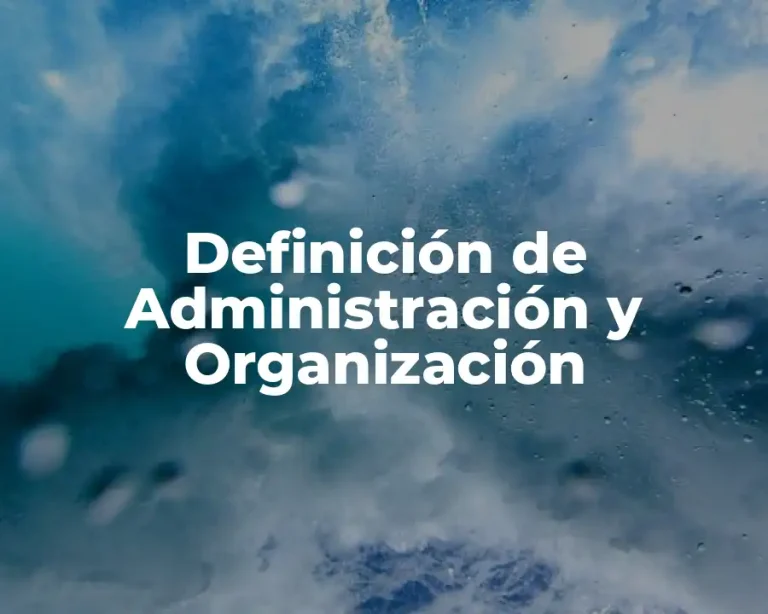 Definición de Administración y Organización