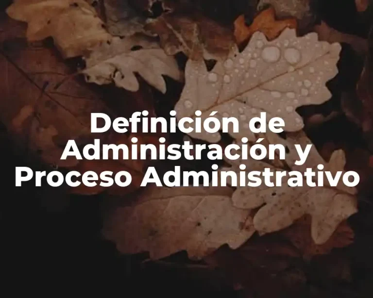 Definición de Administración y Proceso Administrativo