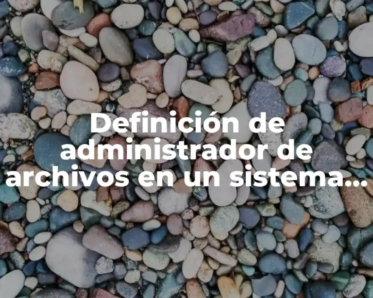 Definición de administrador de archivos en un sistema operativo