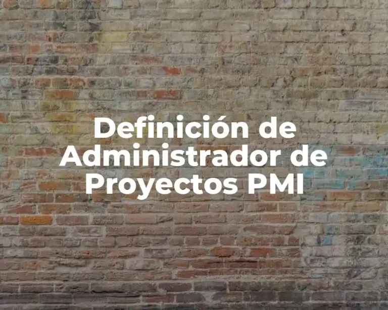 Definición de Administrador de Proyectos PMI