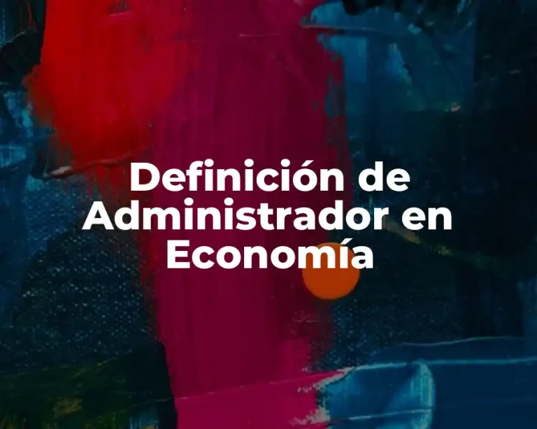 Definición de Administrador en Economía