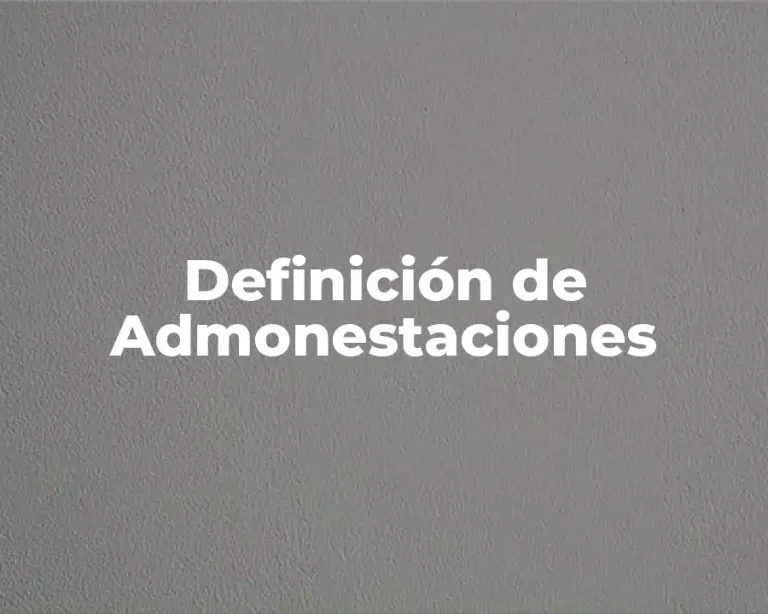 Definición de Admonestaciones