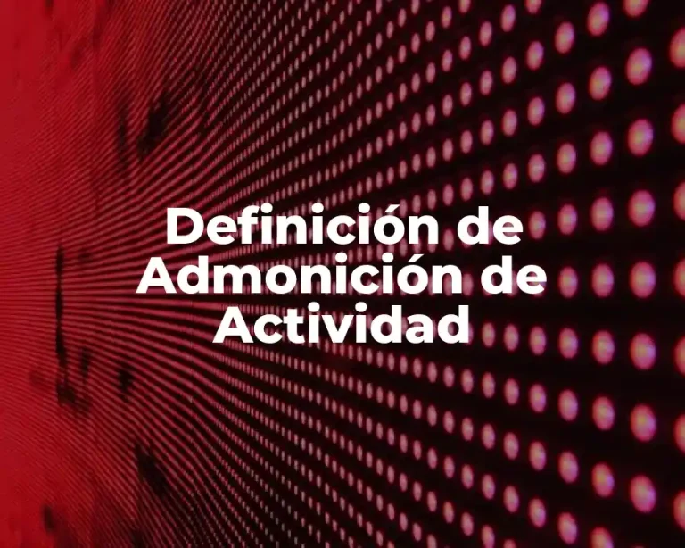 Definición de Admonición de Actividad