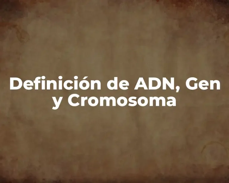 Definición de ADN, Gen y Cromosoma