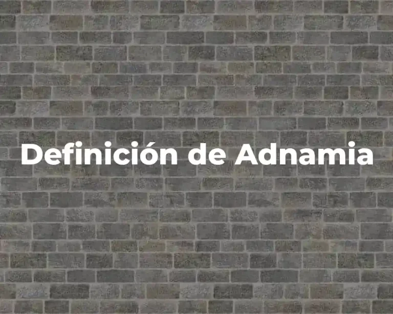 Definición de Adnamia