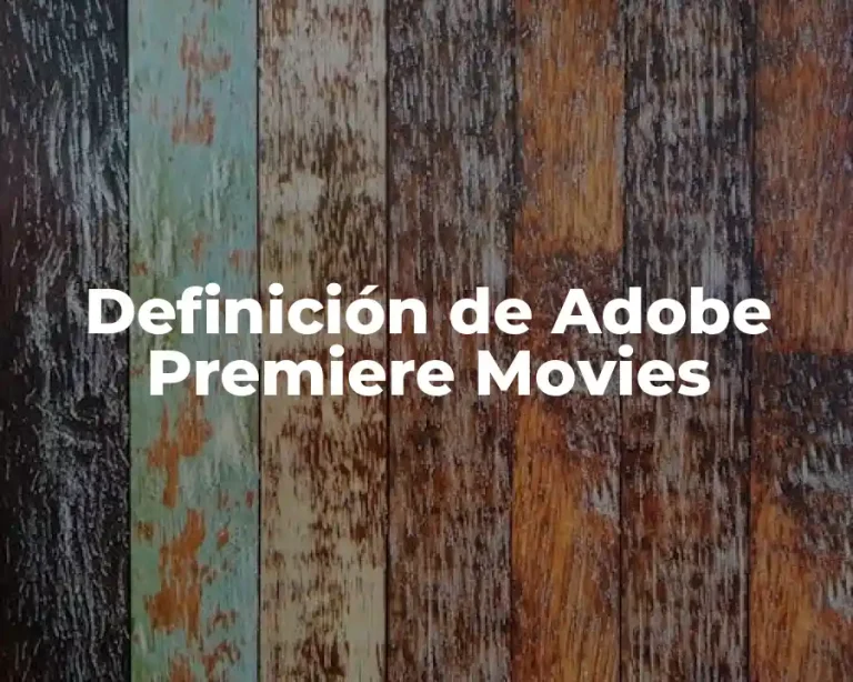 Definición de Adobe Premiere Movies