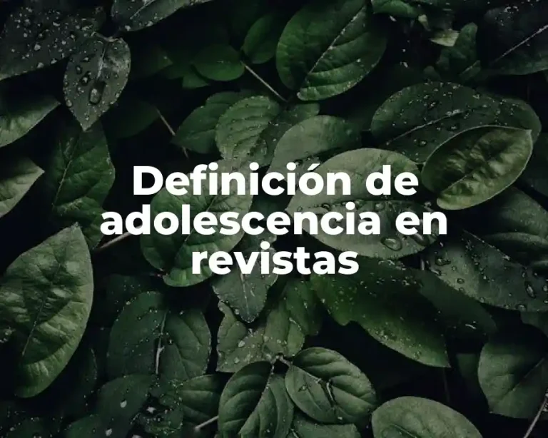 Definición de adolescencia en revistas