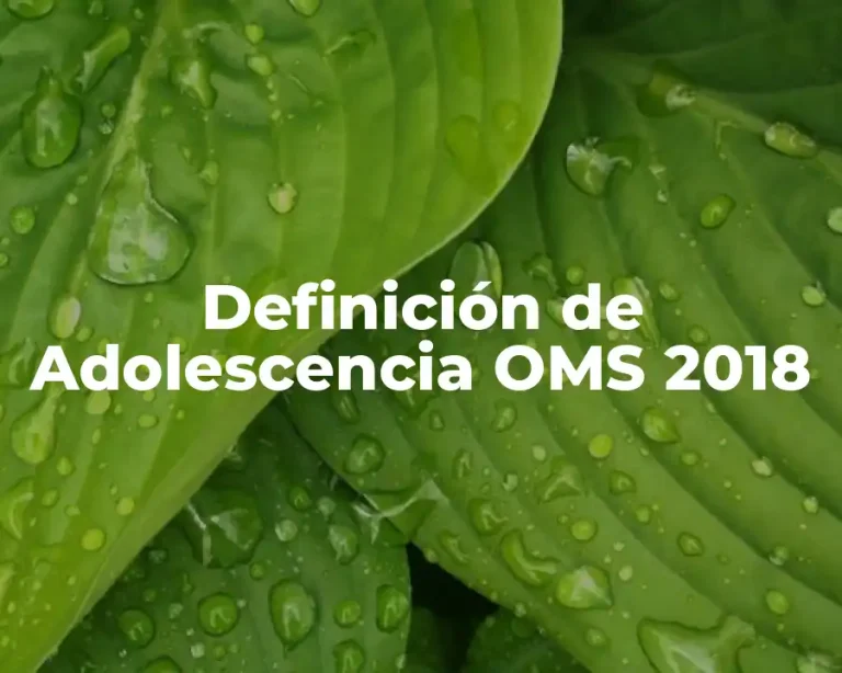 Definición de Adolescencia OMS 2018