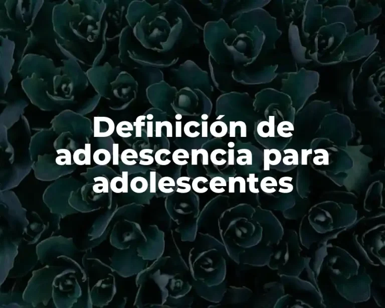Definición de adolescencia para adolescentes