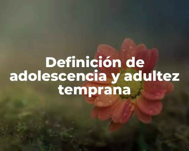 Definición de adolescencia y adultez temprana