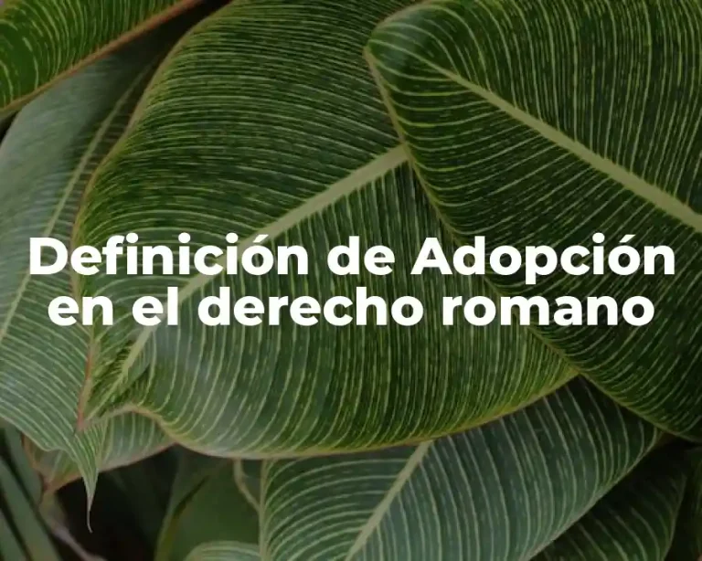 Definición de Adopción en el derecho romano