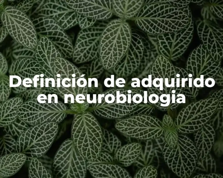 Definición de adquirido en neurobiologia
